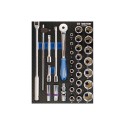 Plateau Evawave de douilles et accessoires 1/2" métriques - 33 pièces - 94333MRE