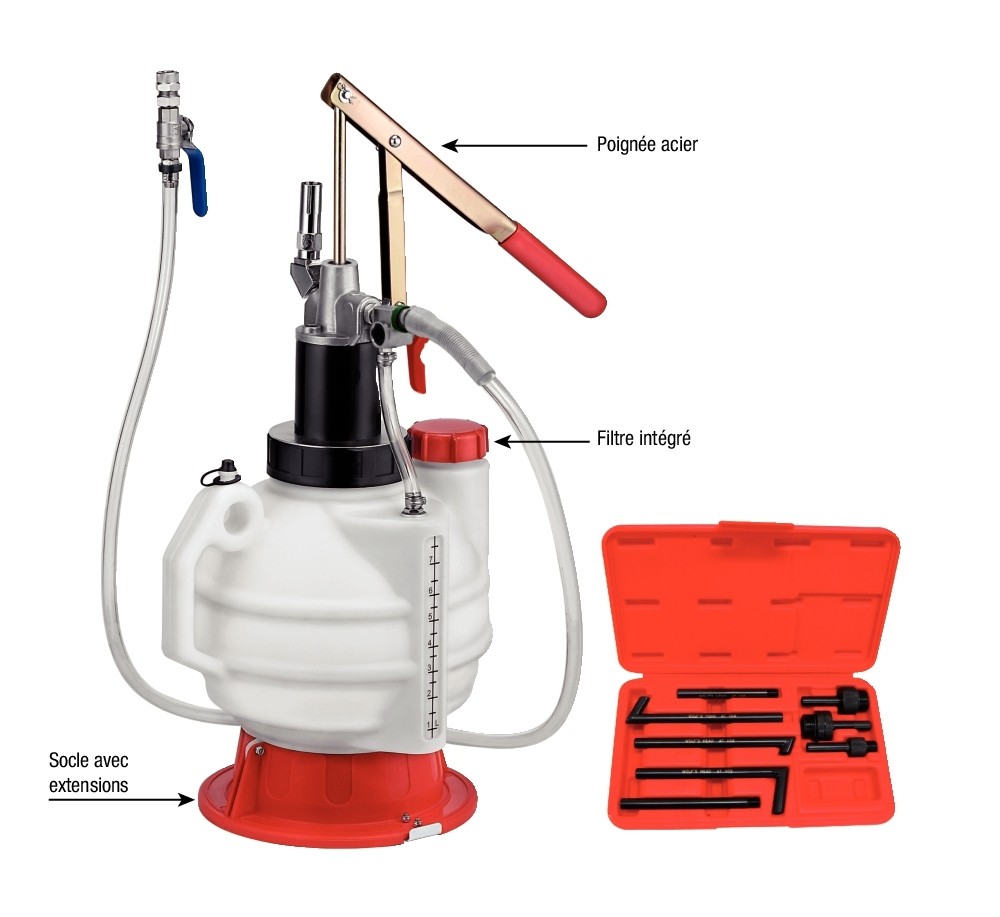 Pompe à Huile Pneumatique 8 Litres - Pour Vidange Et Remplissage - Débit Environ 1 L/3 S, Pression Réglable 0-1 MPa