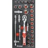 Module plein composé de 17 douilles 1/2" + 8 douilles Torx®