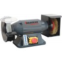 Touret à meuler, meule et brosse acier Ø 150 mm 520 W avec arrêt d'urgence, interrupteur magnétique et protection intégrée