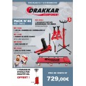 Pack atelier N°46 chandelle + chariot de visite + cric rouleur 3T + cric de fosse 500kg + baladeuse
