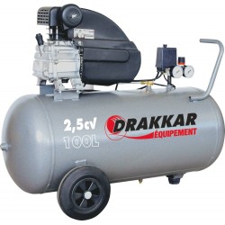 Compresseur d'air 2.5CV 100 litres 230V - Drakkar Equipement