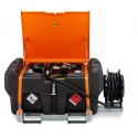 Cuve de ravitaillement essence 330 litres avec enrouleur 10m, pompe 12V et avec capot