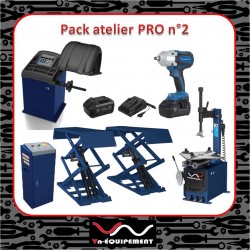 Pack pour atelier mécanique PRO n°2 : pont ciseau, demonte pneu, équilibreuse et clé à choc
