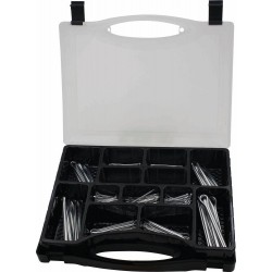 Goupilles fendues de 2 à 8mm - coffret de 290 pcs - en Acier – Ø 2 à 8mm, Longueurs 25 à 75mm, Rangement Pratique