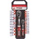 Cliquets 1/4" et 1/2" 72 dents avec 23 douilles de 4 à 24mm et rallonges - présentoir de 27 pcs