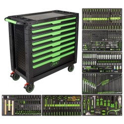 Servante d'atelier XL avec 8 tiroirs et 468 outils JBM