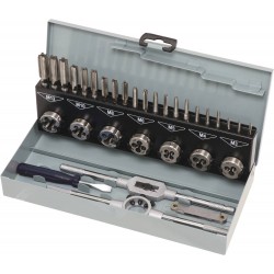Taraud et filière M3 à M12 3 passes - coffret de 32 pcs - 14720 - Drakkar equipement