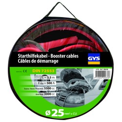 Câbles de démarrage 500A Ø25mm² 3,5 m - Pinces isolées - GYS