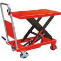 Table élévatrice hydraulique 500 kg à pédale avec roulettes et freins, hauteur de levage 900 mm pour atelier