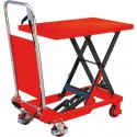 Table élévatrice hydraulique manuelle 150 kg à pédale avec roulettes et frein pour levage et manutention de charges lourdes