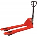 Transpalette manuel 2,5 tonnes avec fourches 1150 x 550 mm, double boggie, roues silencieuses et approche rapide