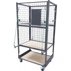 Chariot mobile pour pièces mécaniques ou carrosserie avec grilles latérales 840x1600x1700mm
