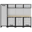 Mobilier / cuisine d'atelier longueur 2640mm comprenant 10 éléments de rangement et 1 plande travail en hêtre