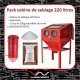 Pack cabine de sablage 220L avec aspiration et microbille de verre
