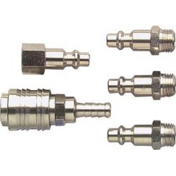 Raccord rapide femelle pour tuyau de 8mm avec 4 raccords rapides mâle - kit 5 pcs