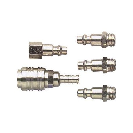 Raccord rapide femelle pour tuyau de 8mm avec 4 raccords rapides mâle - kit 5 pcs - Stilker