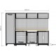 Mobilier / cuisine d'atelier longueur 2640mm comprenant 10 éléments de rangement et 1 plande travail en hêtre