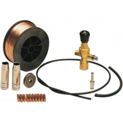 Kit complet soudage avec détendeur pour bouteille jetable + fil + accessoires