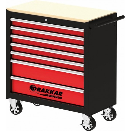 Servante d'atelier XXL 7 tiroirs composée de 254 outils - modules carbone