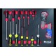 Servante d'atelier 7 tiroirs composée de 176 outils - modules carbone - Drakkar Tools - 83878