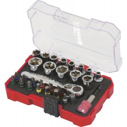 Coffret de douilles 1/4" - 30 pcs avec mini cliquet - Drakkar Tools - 68144