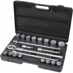 Coffret de douilles 3/4" - 21 pièces avec cliquet et rallonge - Drakkar Tools - 15134