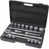Coffret de douilles 3/4" - 21 pièces avec cliquet et rallonge