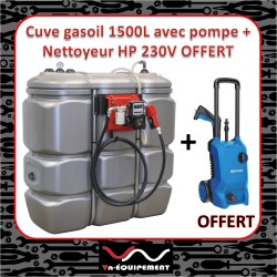 Cuve stockage gasoil PEHD DP 1500 litres avec pompe - 08127 - Drakkar Equipement