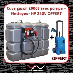 Cuve stockage gasoil fuel PEHD DP 2000L Station 230V 60l/min - Drakkar
