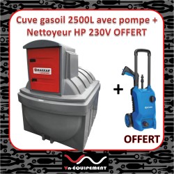 Cuve de stockage gasoil fioul GNR 2500 litres avec pompe