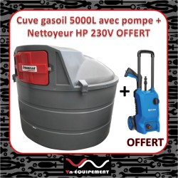 Cuve de stockage gasoil fioul GNR 5000 litres avec pompe
