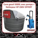 Cuve de stockage gasoil PEHD DP 5000 litres avec pompe