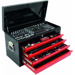 Coffre d'atelier 4 tiroirs composé de 192 outils - modules finition carbone