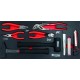 Coffre d'atelier 4 tiroirs composé de 192 outils - modules finition carbone
