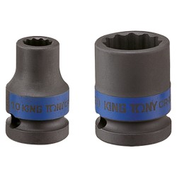 Coffret de douilles à chocs 1/2" -12 pans - 27 pièces (de 8 à 36mm) - King Tony