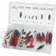 Pince crocodile gainée rouge et noire assortiment - coffret de 28 pcs