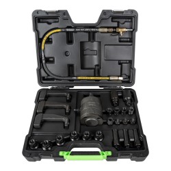 Outil extracteur d’injecteurs carburant pneumatique – Kit 24 pièces avec adaptateurs multi-tailles pour Bosch, Delphi etc