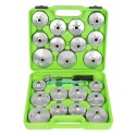 Jeu de clés pour filtres à huile en aluminium – Coffret 23 pièces multimarques Ø65 à Ø101 mm, compatible Toyota, VW, etc.