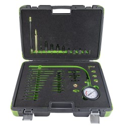 Coffret de test de compression pour moteurs essence et diesel – 44 pièces, 0–42 bar, adaptateurs bougies 10–18 mm
