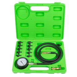 Compressiomètre pour système d’huile – 12 pièces, plage 1 à 10 bar, avec adaptateurs M10 à M18 pour diagnostics moteur