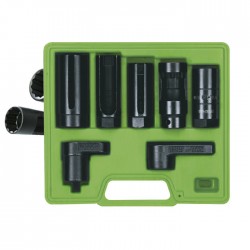 Coffret 7 pièces pour système d’injection et sondes Lambda – Douilles 1/2” et 3/8” pour capteurs et capteurs O2