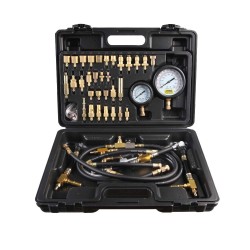 Coffret de compresseur pour circuits de carburant – 39 pièces, manomètres, adaptateurs et raccords rapides