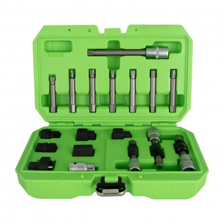 Coffret de démontage de poulies d’alternateurs – 18 pièces avec douilles Torx