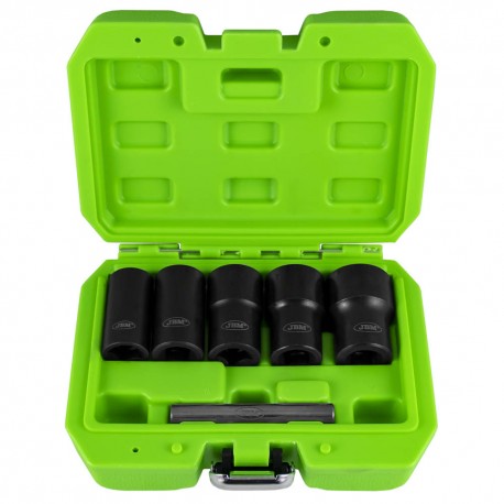Coffret de douilles d'extraction twist 1/2" – 6 pièces pour écrous et boulons endommagés – Tailles 17 à 27 mm