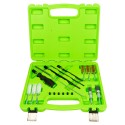 Coffret de nettoyage de sièges d'injecteurs – 19 pièces – Brosses acier, nylon et bouchons d’étanchéité
