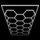 Ensemble de Plafonniers LED Hexagonaux Haute Luminosité – 615W, 83 640 lm, Cadre Aluminium – Atelier, Garage, 2435x4845mm