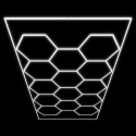 Ensemble de Plafonniers LED Hexagonaux Haute Luminosité – 615W, 83 640 lm, Cadre Aluminium – Atelier, Garage, 2435x4845mm