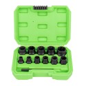 Coffret de 12 Douilles Twist 3/8" pour Extraction Facile d’Écrous Endommagés, Grippés ou Arrondis
