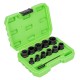 Coffret de 12 Douilles Twist 3/8" pour Extraction Facile d’Écrous Endommagés, Grippés ou Arrondis